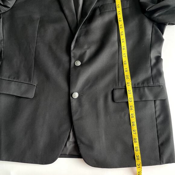 Lauren Ralph Lauren Black Wool 44R Blazer Suit Jacket Sport Coat Pewter Buttons - Picture 15 of 16